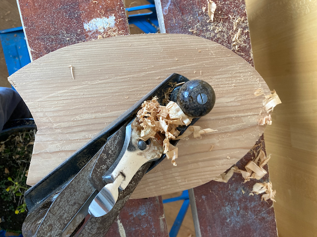 Planing the handplane.